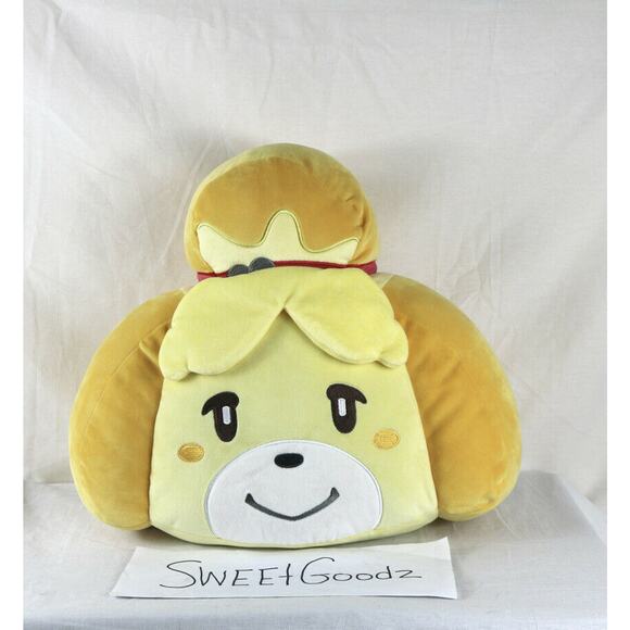 New Animal Crossing Isabelle Plush Squishy Bear Head 12" Stuffed Animal Yellow - Picture 1 of 4